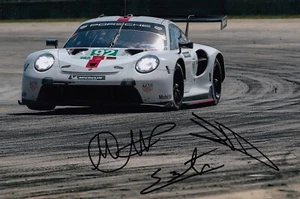 Foto firmada a mano Porsche 12x8 Christensen, Estre, Vanthoor Le Mans 2022 3 - Imagen 1 de 1