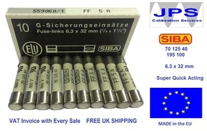 SIBA 70 125 40 FF5A Fuse Super Quick Acting 5A type 195 100 JPSF107 x1/2/5/10 - Picture 1 of 9