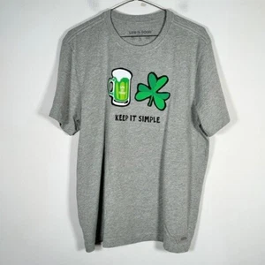 Camiseta trituradora de cerveza trébol grande talla grande Life is Good manga corta para hombre nueva con etiquetas - Imagen 1 de 9