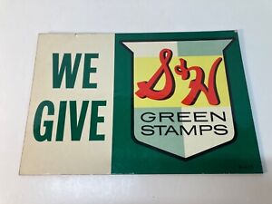 One S&H Green Stamp 1960s store display sign Cardboard. Usually thrown out. Rare