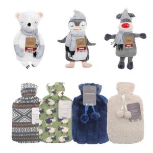 Country Club Hot Water Bottle & Cover Natural Rubber Fleece 2L Large & 1L Kids - Picture 1 of 21
