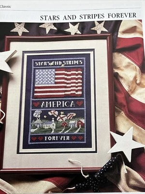 Stars and Stripes Forever Cross Stitch Pattern Magazine Pages - Image 1 of 4