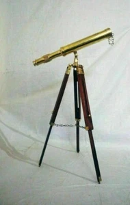 Nautical Brass Telescope Tripod Stand Pirate Monocular Scope Vintage telescope - Picture 1 of 5