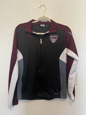 UNITED SC Adidas Climacool Jacket Full Zip Maroon Black White Stripe Size M Cover