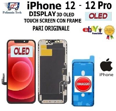 APPLE IPHONE 12 DISPLAY " SOFT OLED " TOUCH SCREEN FRAME PARI ORIGINALE