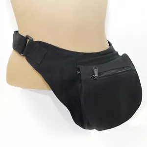 Gürteltasche Crossbody Geldgürtel Bauchtasche Baumwolle Hüfttasche schwarz - Bild 1 von 5