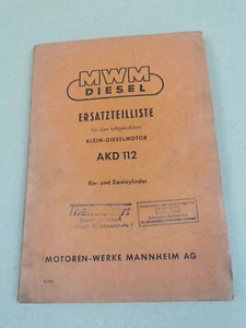 MWM AKD 112 E Z Dieselmotoren Ersatzteilliste Ersatzteilkatalog - Bild 1 von 3