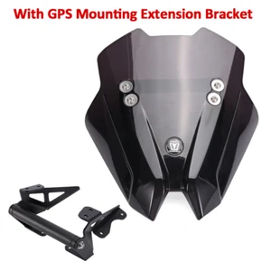 WindScreen Windshield With GPSNAV Mounting Extension Holder For KAWASAKI Z900/SE - Picture 1 of 23