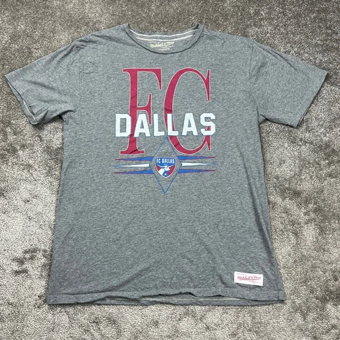 FC Dallas Shirt Mens XL Gray Short Sleeve Mitchell & Ness Soccer MLS Football Cover