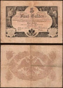 Austria - 1866 - 5 Gulden - "VG+" - #CO797 - Picture 1 of 4