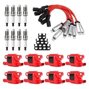 8PCS Ignition Coil W/Spark Plug+Wire Replace For Buick/Cadillac/Chevrolet E893 - Picture 1 of 13