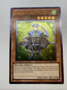 Yugioh Space-Time Police 1st Edition Ultimate Rare GENF-EN023 LP Light Played - Picture 1 of 22