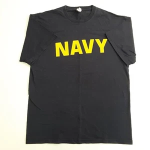 VTG Soffe US Navy Adult Size L Tshirt Men's Black Short Sleeves Crew Neck - Picture 1 of 8