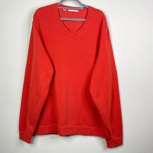 Cutter & Buck Ribbed V-Neck Sweater Orange Men's Size XL - Picture 1 of 8