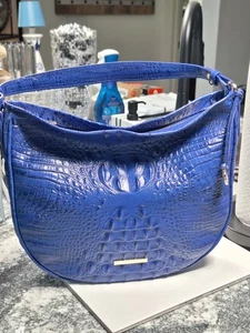 Brahmin Alden Road Collection Kathleen Alden Blue Leather Shoulder Bag - Picture 1 of 8