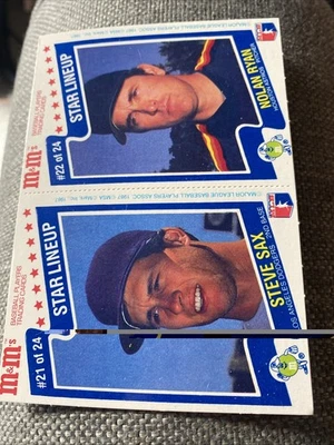 1987 M&M's Star Lineup - Nolan Ryan, Steve Sax #21-22 Panels - Image 1 of 2