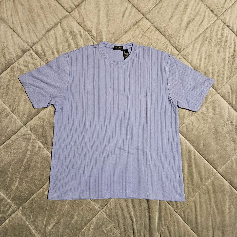 Axcess Men’s Blue Ribbed Short Sleeve Crew Neck Pullover Shirt Size Large - Image 1 of 4