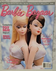 Revista Barbie Bazaar Junio 2000 #1 Rubia y 2 Morenas Muñecas Piedra de Seda Cubierta - Imagen 1 de 1
