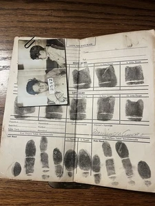 Vintage Mugshot Foto 1940er/50’s Law Enforcement Criminal Texas Fingerabdrücke - Bild 1 von 5