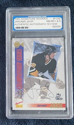 1995 SIGNATURE ROOKIES Jaromir Jagr ( PENGUINS ) AUTO AUTOGRAPH /1250 PGS 8.5 - Image 1 of 2