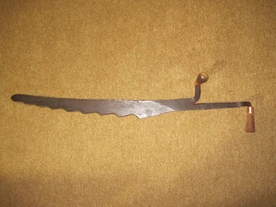 Vintage Antique Sickle Scythe Hay, Ice Cutting Knife Hand Saw Barn Farm Tool - Image 1 of 4