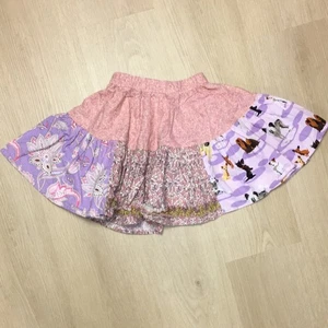 Matilda Jane Clothing Pink & Purple Patchwork Skirt Puppy Dogs, Paisley Floral 6 - Picture 1 of 8