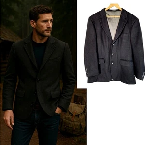 Huckberry Mens Cashmere Blazer 44R Vintage Brown Soft Sport Coat Jacket 3 Button - Picture 1 of 10