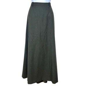Vtg Talbots Wool Blend Skirt Sz 14 (32" Waist) Olive A-LIne Maxi Fully Lined - Picture 1 of 10