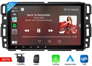 CAM+For Chevy Silverado GMC Yukon Car Stereo Radio 8" Android 14 GPS Nav CarPlay - Picture 1 of 23