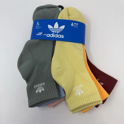 NUEVO CON ETIQUETAS ADIDAS Trifolio Cuarto Calcetines Paquete de 6 Talla Grande Unisex Colorido Foto 1 de 4