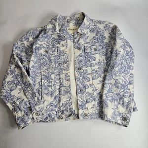 Giacca donna media Eddie Bauer blu floreale denim - Foto 1 di 3