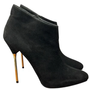 Botín de aguja Stuart Weitzman de gamuza para mujer talla 9,5 negro de lujo elegante glamour - Imagen 1 de 11