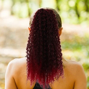 Synthetic Curly Hair Drawstring Ponytail Extension Afro Puff Hairpiece Women - Picture 1 of 20