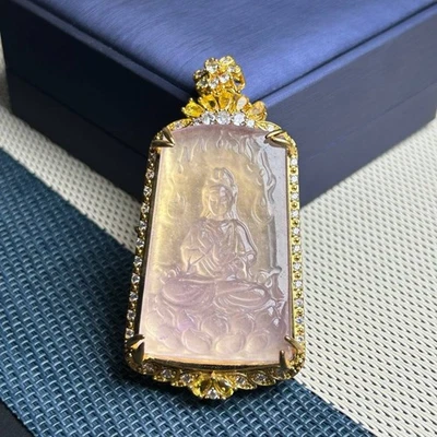 Colgante Buda Amatista Rosa - Ajuste Oro Acento Diamante - Regalo Joyería​ Foto 1 de 4