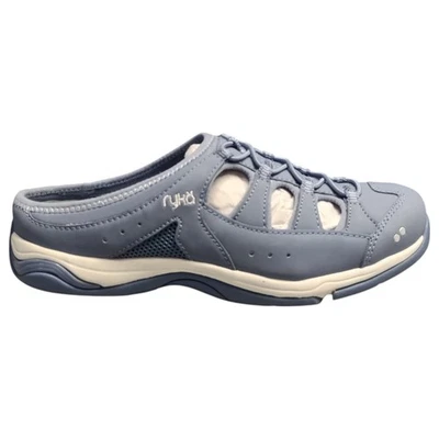 Ryka Tensible Pescador Ballet Pisos Mujer 8M Azul Blanco Cuero/Tela Sin Cordones Foto 1 de 4
