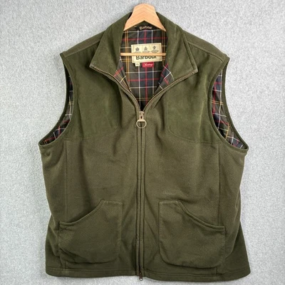 Chaleco Barbour Para Hombres XXL Verde Dunmoor Chaleco Polar Deportivo Tiro Forrado a Cuadros Foto 1 de 4