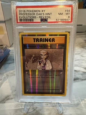 2016 Pokémon XY Professor Oak’s Hint Evolutions Rev Foil PSA 8 - Image 1 of 2