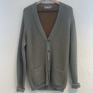 Cárdigan tejido Kilspindie M bolsillos acanalados medianos lana escocesa vintage - Imagen 1 de 20