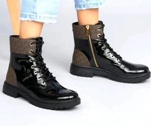 Michael Kors Aliatair Damen-Bootie Classic Combat schwarz/braun Größe 9 - Bild 1 von 12