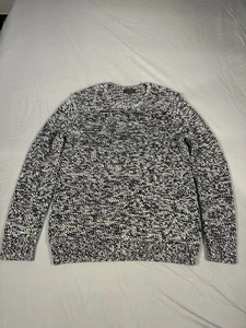 Express Men's Long Sleeve Knit Navy Blue & White Sweater Size Large - Picture 1 of 8