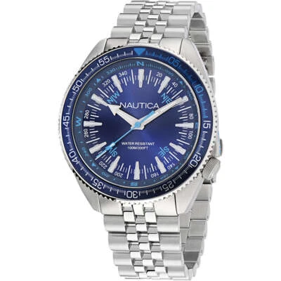 Mens Wristwatch NAUTICA VINTAGE NAPNVF301 Stainless Steel Blue Sub 100mt - image 1 of 3