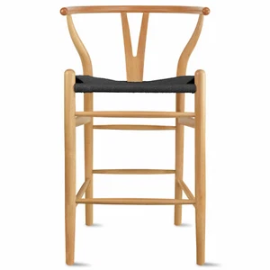 Wishbone Counter Height Stool 26" Seat Height Wooden Y back Kitchen Barstool - Picture 1 of 59