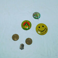 NEAT VINTAGE RELIGIOUS PINBACK BUTTON AND PIN JOB LOT SUNDAY SCHOOL ATTENDANCE