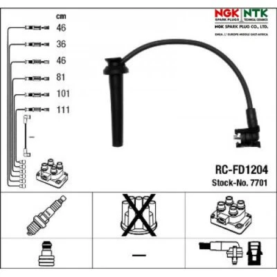 Juego de cables de encendido NGK 7701 para Ford Cougar Mondeo II Foto 1 de 2