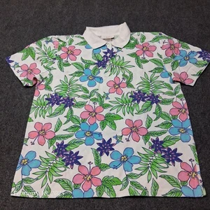 Studio Works Poloshirt Damen Größe M Blumenmuster Allover - Bild 1 von 6