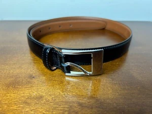 Brooks Brothers Black Leather Belt Size 30 - Picture 1 of 6