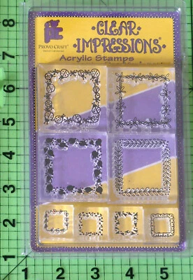 Clear Impressions Set of 8 Frames Clear Acrylic Stamps by Provo Craft - Image 1 of 2