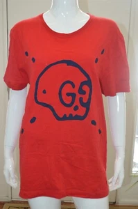 Womens GUCCI Red Graphic Print Crew Neck T-Shirt Size S - Picture 1 of 5