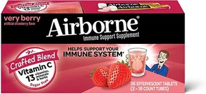 Muy Berry Soporte Inmune Aerotransportado 36 Tableta Efervescente Vitamina C 1000mg + Zinc - Imagen 1 de 2