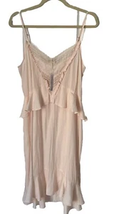 Nuevo $98 VESTIDO CHELSEA B Rosa Claro Encaje Volantes Sin Mangas Sin Mangas Para Mujer Mediano P7 - Imagen 1 de 8